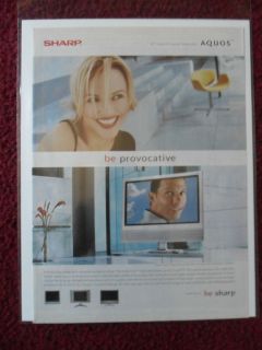 Print Ad SHARP AQUOS 37 Liquid Crystal Television TV ~ Be PROVOCATIVE