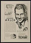1933 Richard Arlen Actor Silent Film Movie Star Print   ORIGINAL