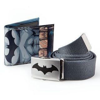 Superhero Mens Web Belt and Wallet Set   Batman, Avengers or Superman