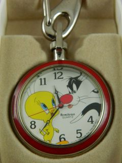 TWEETY AND SYLVESTER LOONEY TUNES COLLECTIBLE POCKET WATCH ARMITRON