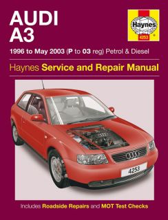 Haynes Workshop Repair Manual Audi A3 96   May 03