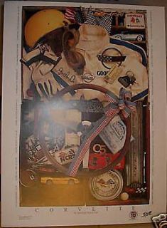 Corvette Racing C1 C2 C3 C4 C5 Shadowbox Collage Ad Poster Print Art