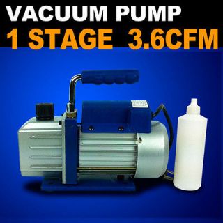 Stage 1/4HP Vacuum Pump 3 3.6 CFM Rotary Vane Deep HVAC Tool AC