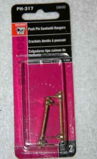 HARDWARE Brass Push Pin Sawtooth Frame Wall Hangers Picture Plate NIP