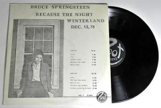 BRUCE SPRINGSTEEN, BECAUSE THE NIGHT WINTERLAND 1978 12 VINYL LP