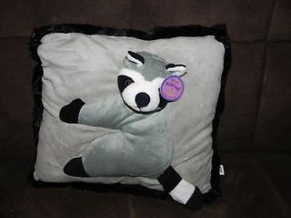 Kellytoy Plush 3D Cuddle Up Pillows Racoon 14x14 New