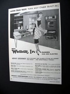 Welbilt Built In Range Oven Kitchen 1958 print Ad