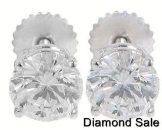 81CT ROUND CUT DIAMONDS STUDS EARRINGS PLATINUM F/VS2
