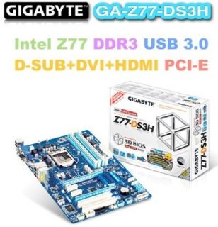 GA Z77 DS3H LGA1155 Intel Z77 Motherboard SATA3 DDR3 ATX Core i5 i7