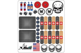 AMR RACING ACCESSORY DECALS BAND AID SHORT COURSE RC BODY 4 TRAXXAS