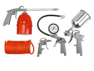 NEW 5 pc Air Tool Kit spray gun blow undercoating hose