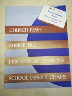 Rubber Products Co Brochure~Church Pews/Tile/Chairs&Desks~Catalog