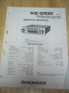 Service Manual~KE 2100 Super Tuner Cassette Radio~Original ~Repair