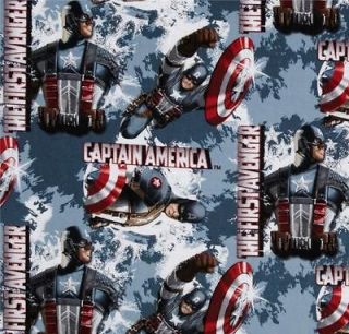 Captain America The First Avenger on Blue Fabric Fat Quarter