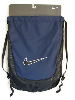 Nike Drawstring Bag/Sack Backpack Swoosh NWT Blue With Black
