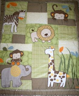 COCALO Crib Bedding Jungle Talk Safari Quilt Comforter Wall Hang Zebra