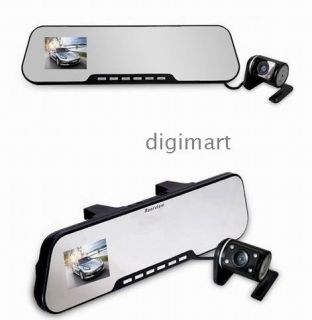 Dual lens Car DVR Rear View Mirror Reverse Camera Rearview System with