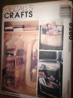 Crafts Pattern # 8260 Closet Gift Wrap Garment Bag Shoe Organizer