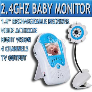 Color LCD Baby Monitor IR Video Blue Flower Camera