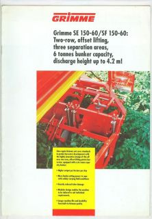 GRIMME SE 150 60 & SF 150 60 POTATO HARVESTERS BROCHURE