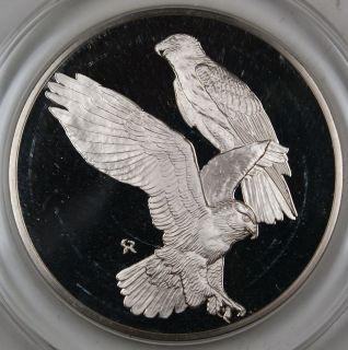 Roberts Birds  Rough Legged Hawk 2 Oz Silver Medal  Franklin Mint