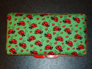RED LADY BUGS on GREEN Baby Wipes Travel Case