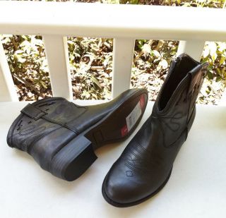 New STEVE MADDEN GIRL Low Black Western Cowboy Boots Shoes Womens 6 M
