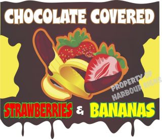 Chocolate Covered Strawberries Bananas Decal 14 Concession Food Truck