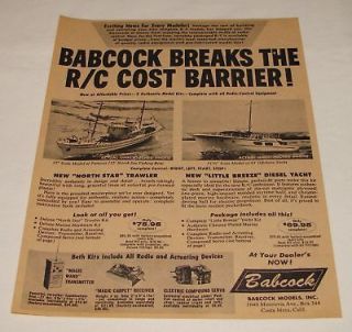 1958 BABCOCK r/c model boats ad~ North Sea Fishing Boat