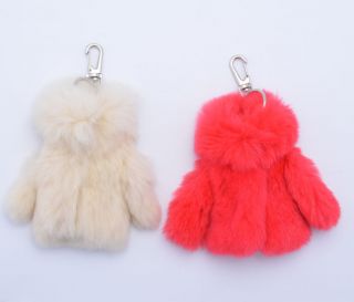 Genuine Rex fur Coat Jacket shape key case Keychain for Bags