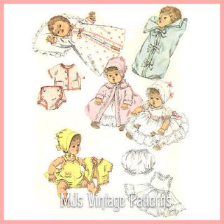 Vtg Baby Doll Dress Bonnet Pattern ~ 19 20 21 Betsy Wetsy, Tiny