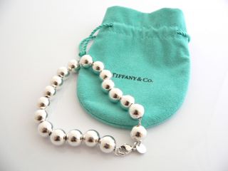 Tiffany & Co Sterling Silver 10 MM 19 Ball Bead Bracelet Bangle 8.5