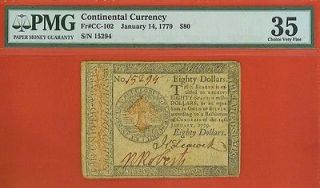 80 1779 Continental Currency   CERTIFIED