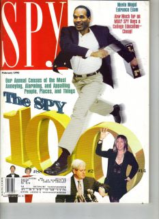 OJ SIMPSON BARBRA STREISAND NEWT GINGRICH Spy Magazine 2/95 SPY 100