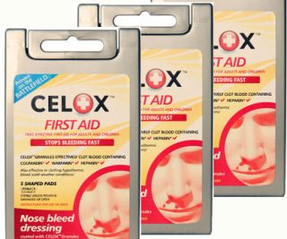 Celox Nosebleed Pads Dressings Bandages Emergency First Aid Home