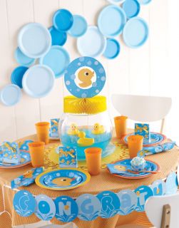 Baby Shower Lil Quack cups plates napkins tablecover favour bags