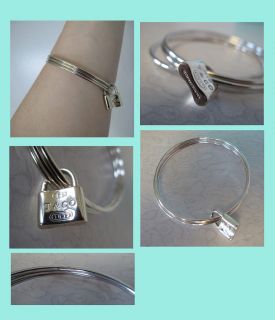 Tiffany & Co Gilt sterling silver triple bangle lock stamped
