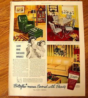 1950 Boltaflex Furniture Ad Platform Rocker Dinette