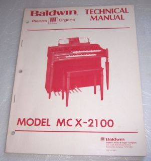 BALDWIN MCX 2100 ELECTRONIC ORGAN SERVICE MANUAL