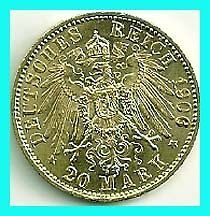 GERMANY   1906   A   GOLD 20 MARK   PREUSSEN UNC. PROOF LIKE  ,