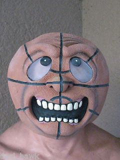BasketBall Head Goofy Face Mask Party Halloween Mascott Velcro Back