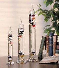 Galileo Thermometer Temperature Desk Home Office Glass Gold Tags 11