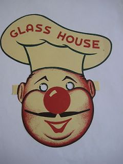 Vintage 1950s Southern Restaurant Diner Glass House Kiddie Menu Paper