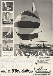 1962 The ODay Sailboats Corp Ad  The ODay/Sailer Sprite 7/11 Javelin
