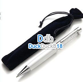 ballpoint stylus Pen White Silver Pearl 2in1 iphone 5 2 refills
