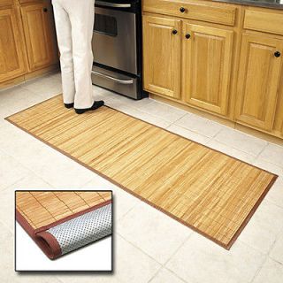 Stylish Hardwood Floor/Carpet Bamboo Mat  Non Slip Backing to Stay in