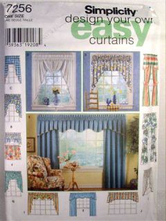 PATTERN S7256 CURTAINS DESIGN YOUR OWN SWAG & FESTOON VALANCES DRAPERY