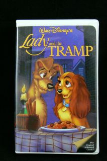 WALT DISNEYS LADY AND THE TRAMP VHS VIDEO TAPE WITH HARD CLAM SHELL