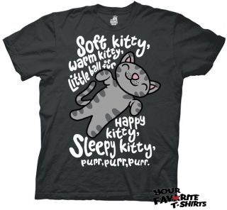 Big Bang Theory Soft Kitty Sheldon Cooper Charcoal Licensed Adult T