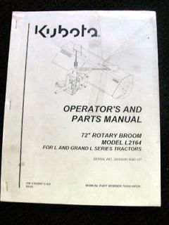 KUBOTA L & GRAND L SERIES TRACTOR 72 ROTARY POWER SWEEPER BROOM
